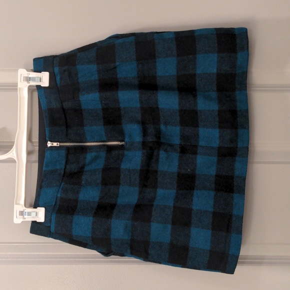 Forever 21 Teal & Black Buffalo Plaid Mini - Picture 4 of 5